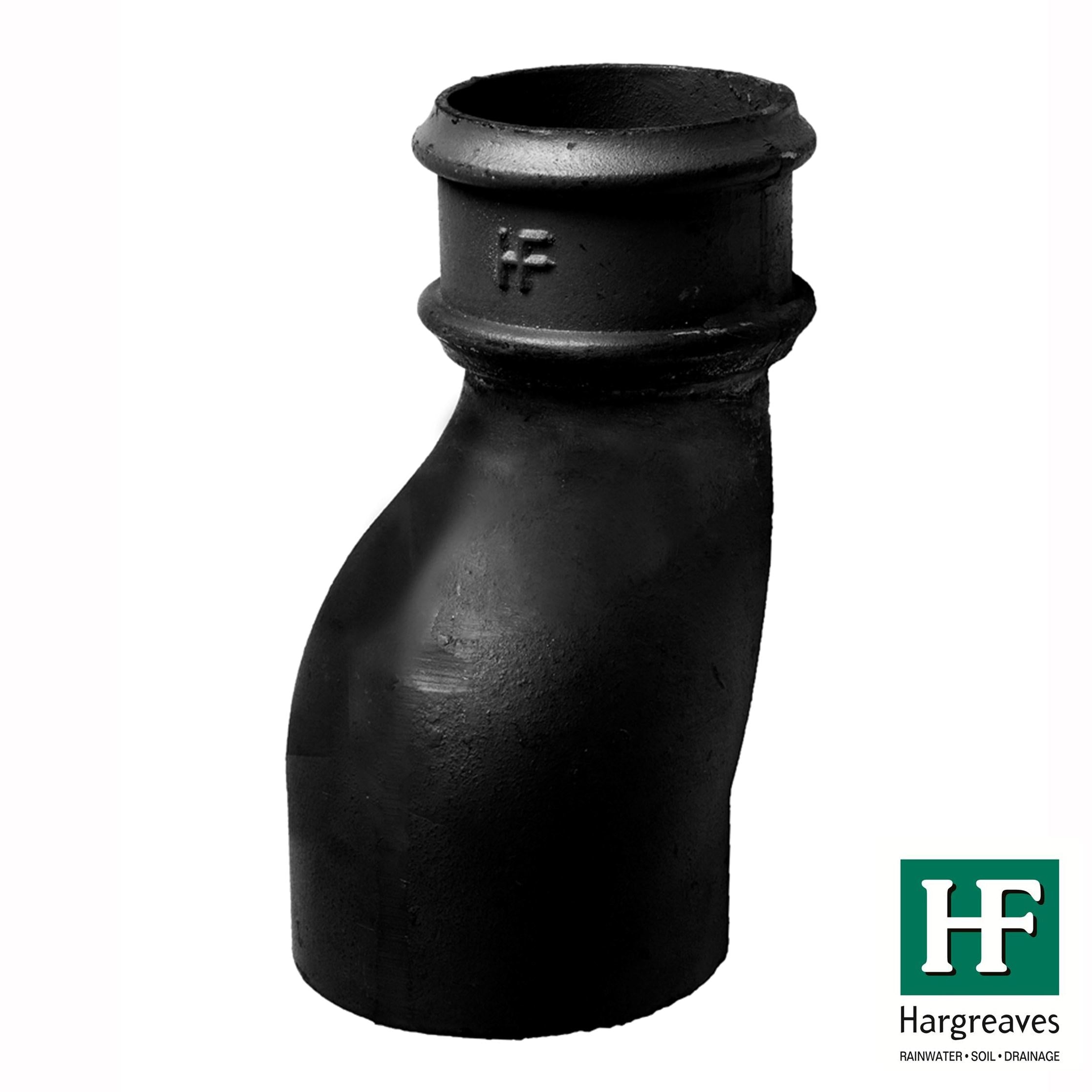 Hargreaves Cast Iron 100mm Plain Rainwater Anti-Splash Shoe  - Painted Black