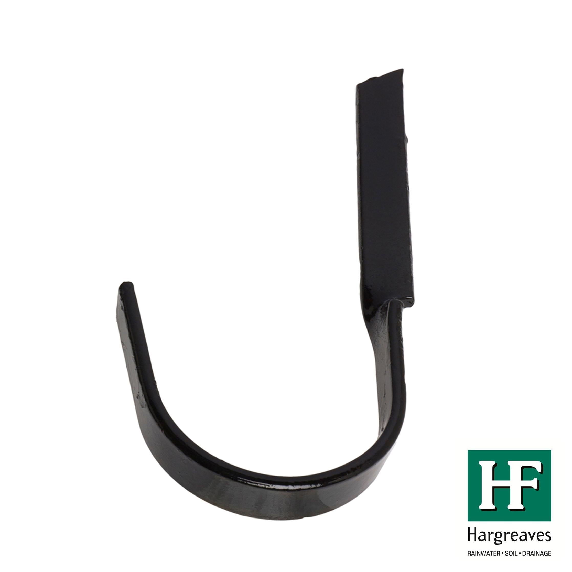 Hargreaves Cast Iron 100mm Rainwater Steel Holdfast  - Painted Black