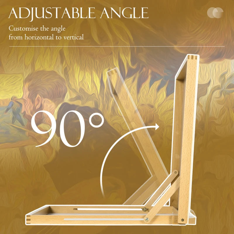 Vinsetto Adjustable Beechwood Desktop Easel Craft Workstation - Portable Folding Artist Drawing & Sketching Board for All Skill Levels