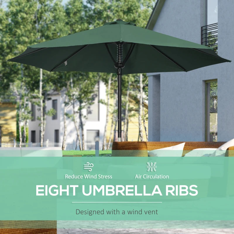 Green 3m Outdoor Market Umbrella with 8 Ribs