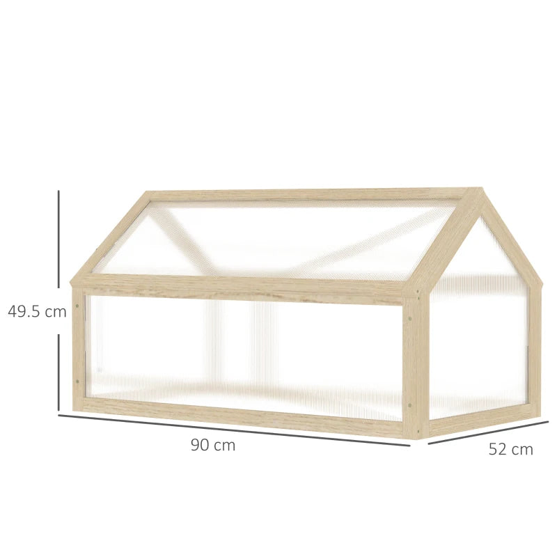 Wooden Greenhouse Cold Frame for Plants and Vegetables, Green, 90 x 52 x 50cm
