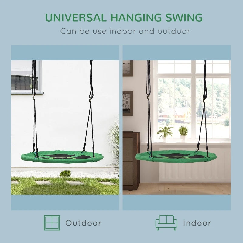 Kids Outdoor Swing Set - Black/Green, 100x4.5 cm