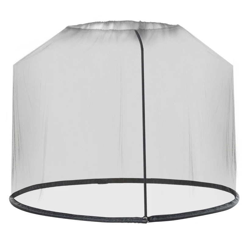 Outdoor Patio Umbrella Table Screen - 2.3m - Mosquito Net - Zipped Door - Black