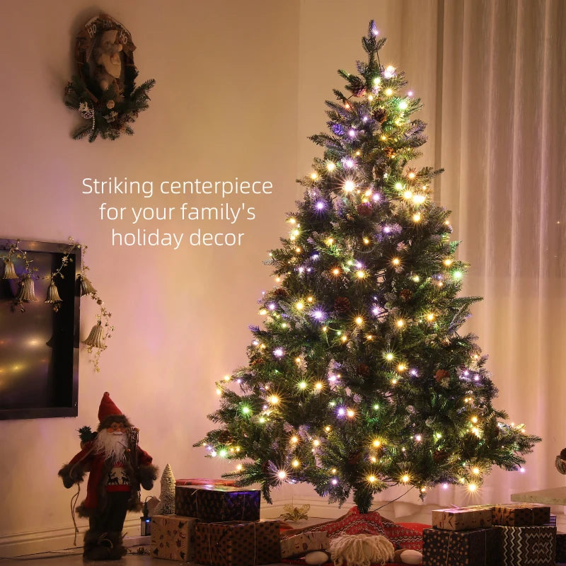 7ft Pre-Lit LED Artificial Christmas Tree with Base - Perfect Holiday Decoration for Home & Office