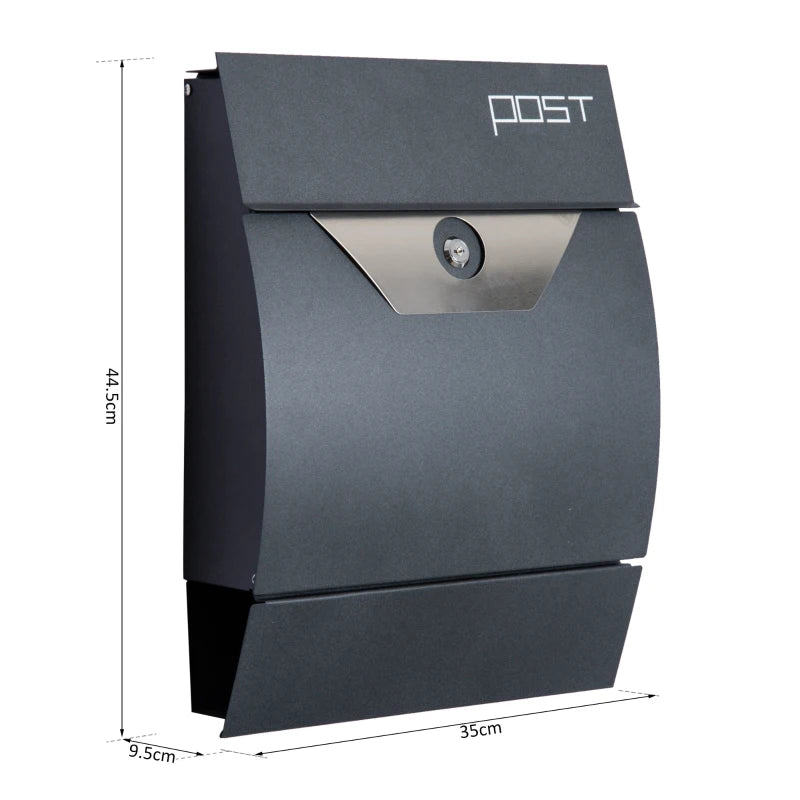 Wall-Mounted Mailbox for Letters and Newspapers