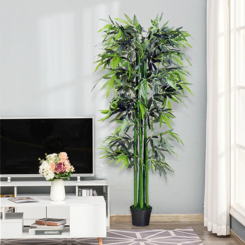 6ft Artificial Bamboo Tree Plant in Pot for Home Office Indoor Decor 1.8M