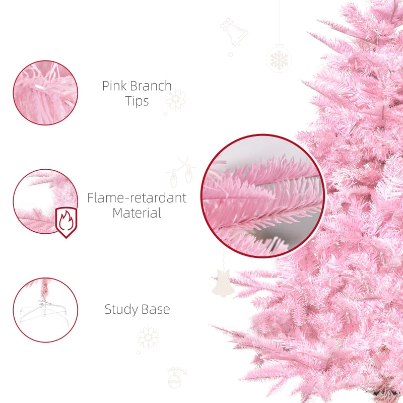 4FT Pink Artificial Christmas Tree with Automatic Open - Perfect Holiday Decoration for Home Parties and Festive Celebrations