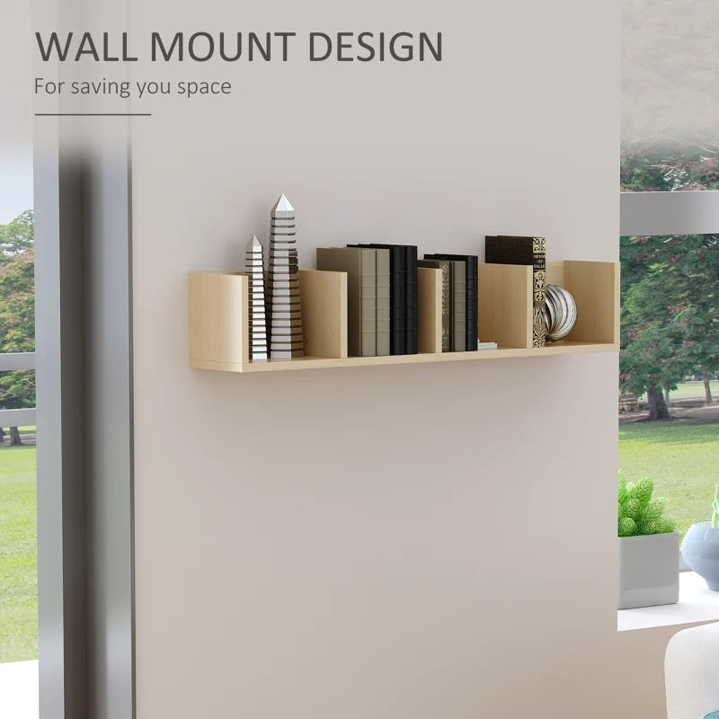 Wall Mount Media Storage Rack for 84 CDs or 56 DVDs/Blu-rays - Set of 2 Wooden Shelf Organisers in Natural Finish
