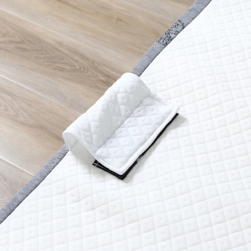Portable Folding Guest Bed with 10cm Mattress Sturdy Metal Frame on Wheels