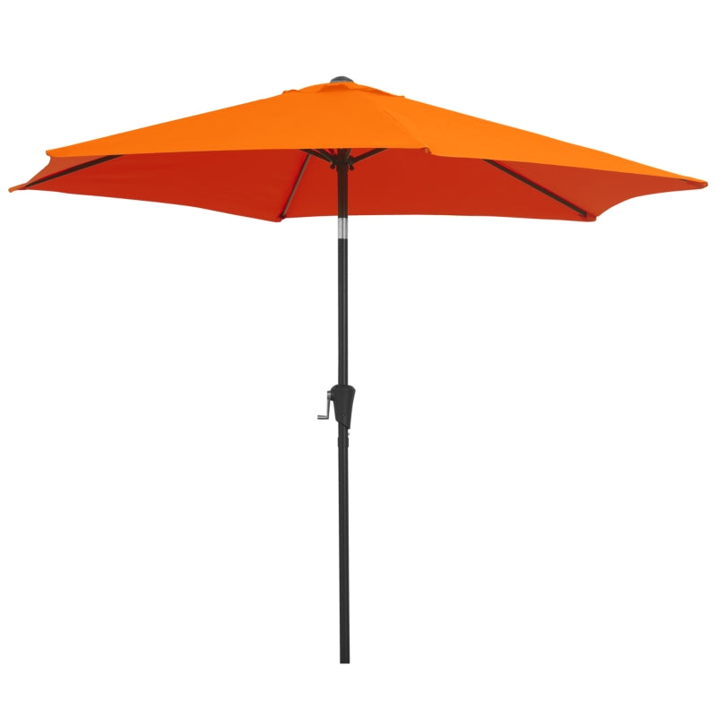 Orange 2.7M Tilt Crank Garden Parasol Umbrella