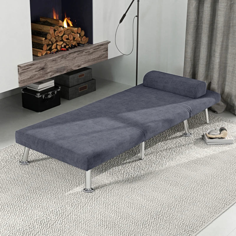 Charcoal Grey Velvet-Feel Sleeper Chair for Stylish and Comfortable Seating Solutions