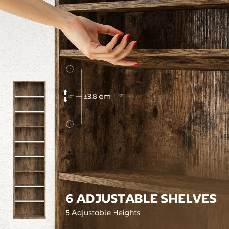 260 Narrow CD Storage Unit - Rustic Brown - Stylish & Space-Saving Organizer for CDs, DVDs, and Media