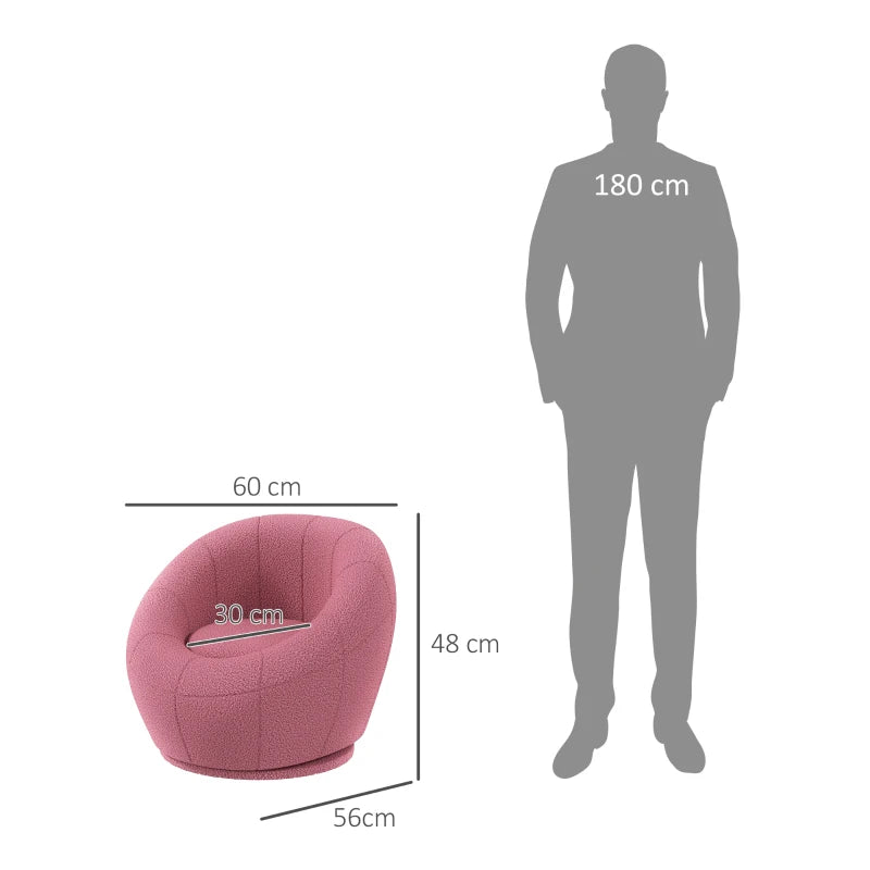 Stylish Swivel Upholstered Accent Chair for Living Room, Bedroom or Home Office in Pink