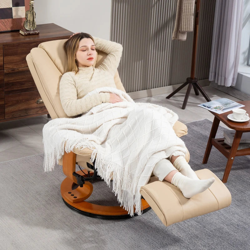 Beige Faux Leather Recliner Chair for Ultimate Comfort and Style in Your Living Room