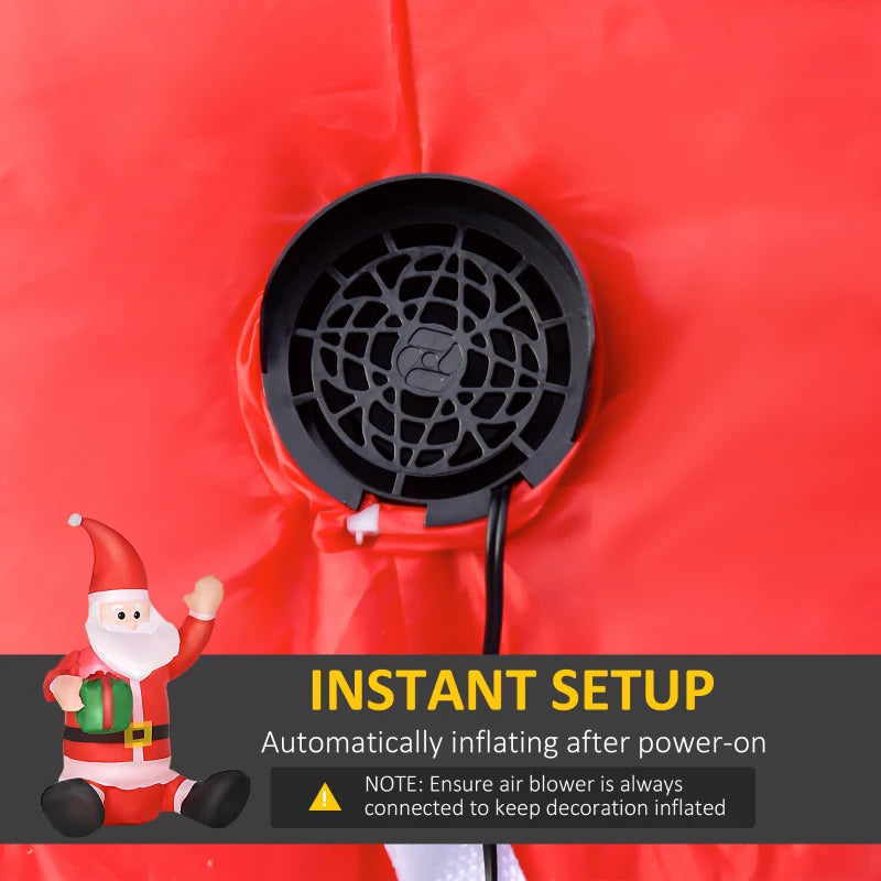4ft Inflatable Christmas Santa Claus with LED Lights - Holiday Outdoor Yard Decoration & Gift for Festive Cheer