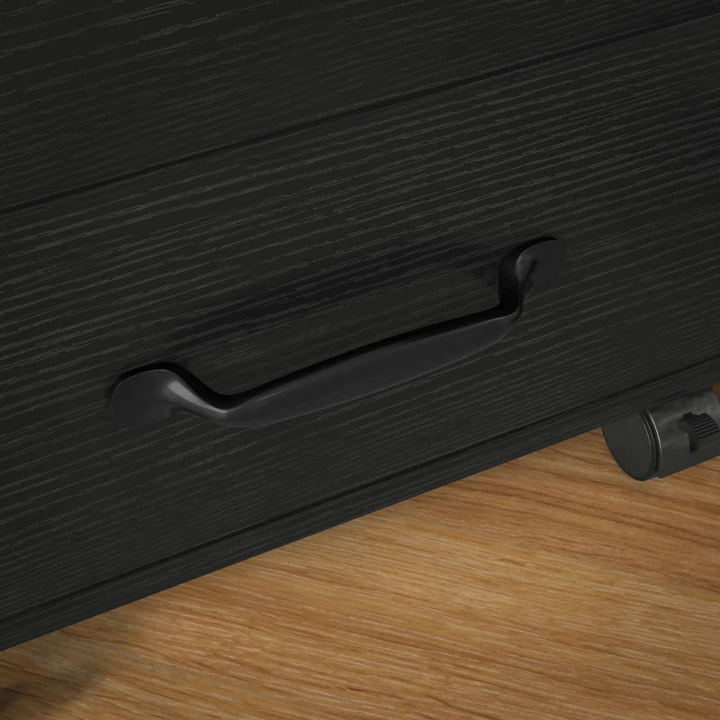 Mobile 3 Drawer File Cabinet on Wheels - Black Filing Cabinet for Home Office & Study - Stylish & Functional Storage