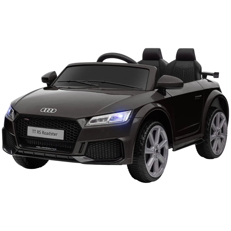 Kids Licensed Audi TT 12V Ride-On Car with Remote, Suspension, Headlights & MP3 Player - Black, 2.5-5km/h