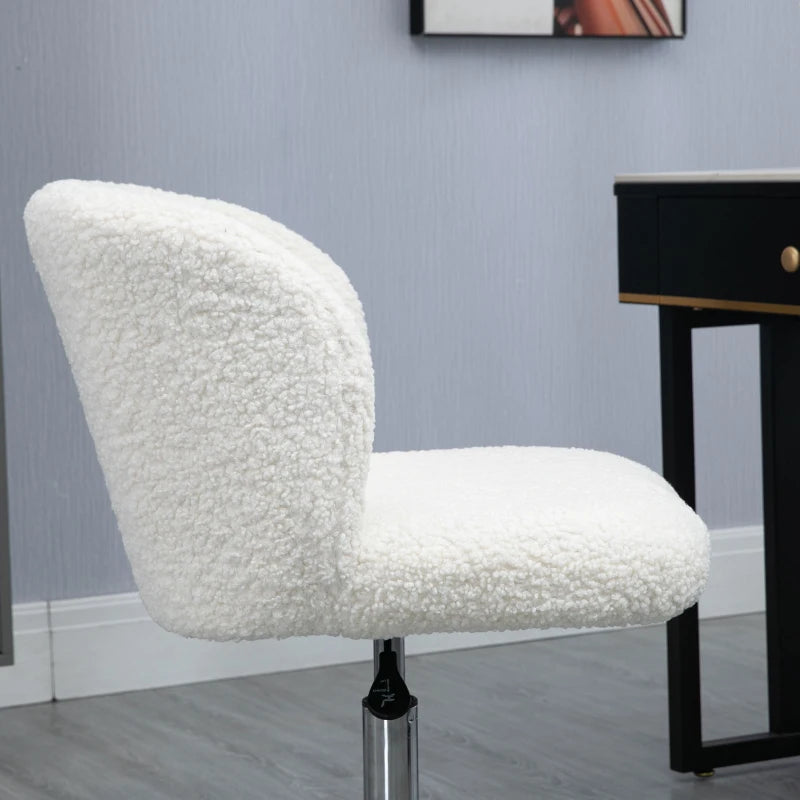 Ergonomic White Office Chair with Adjustable Height, Rolling Wheels, and Modern Design for Home and Office Use