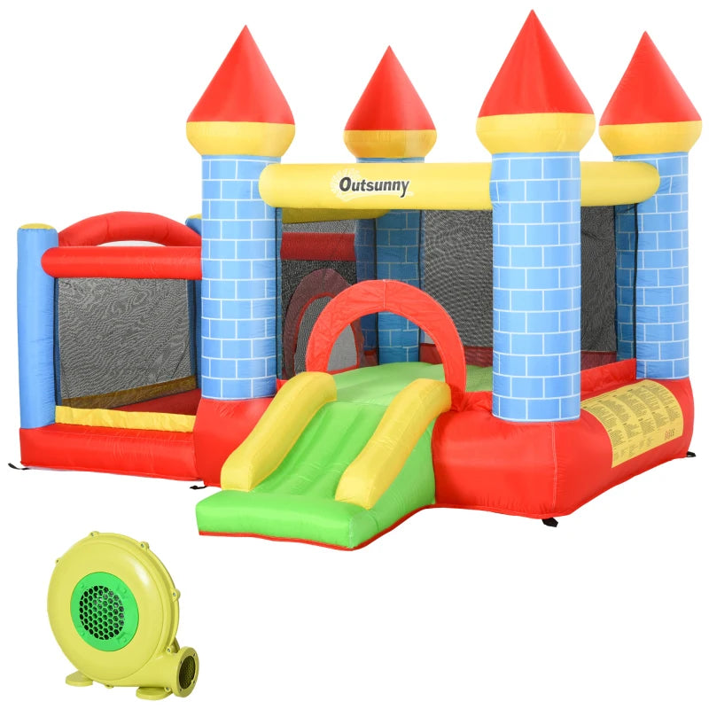 Inflatable Bounce Castle with Slide and Pool for Kids Ages 3-10 Fun Outdoor Activity