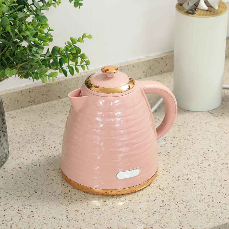 3kW Rapid Boil Pink Honeycomb Kettle - Stylish Electric Tea Kettle for Fast Boiling Water, Perfect for Home & Kitchen