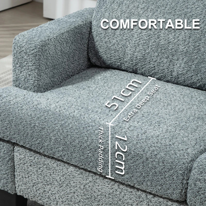Stylish Light Grey 2 Seater Loveseat Sofa with Removable Cushions for Living Room and Home Office