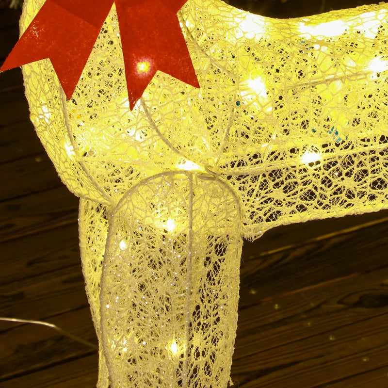 3-Piece LED Lighted Reindeer Christmas Decoration Set - Festive Holiday Outdoor Decor for Home and Garden