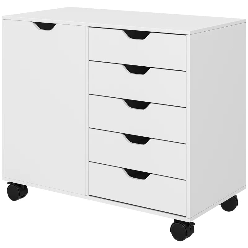 Multi-Storage Mobile Office Storage Cabinet - White | Versatile, Space-Saving Organizer for Home & Office Use