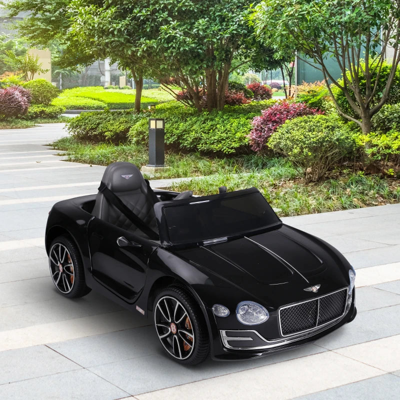 Bentley GT 12V Electric Ride-On Car for Kids with Remote Control, LED Lights & Music - Black, Ages 3-5