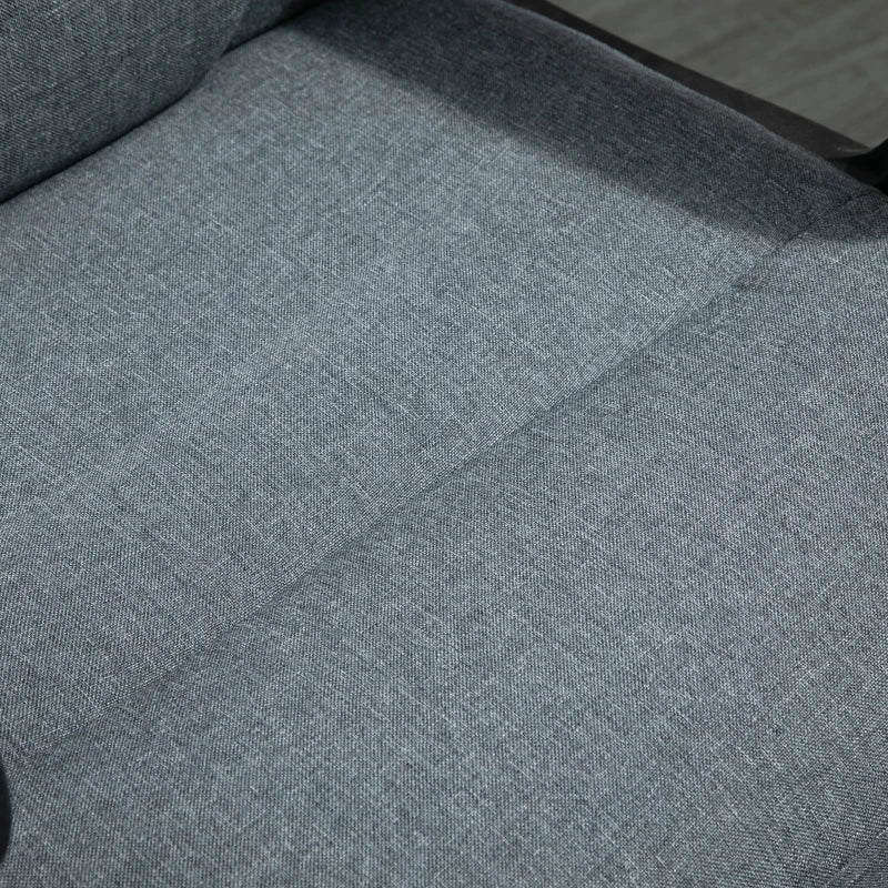 Vinsetto Grey Fabric Office Chair with Massage Lumbar Support, Adjustable Height, Mid Back Design, Swivel Wheels for Comfort