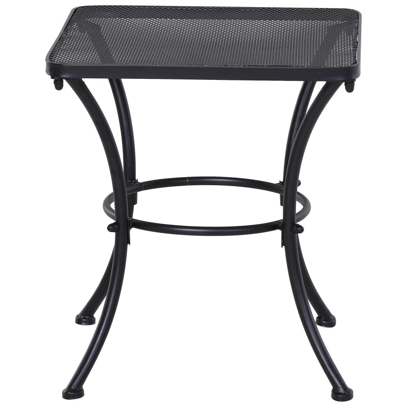 Black Square Metal Outdoor Bistro Table - 45x45x50 cm