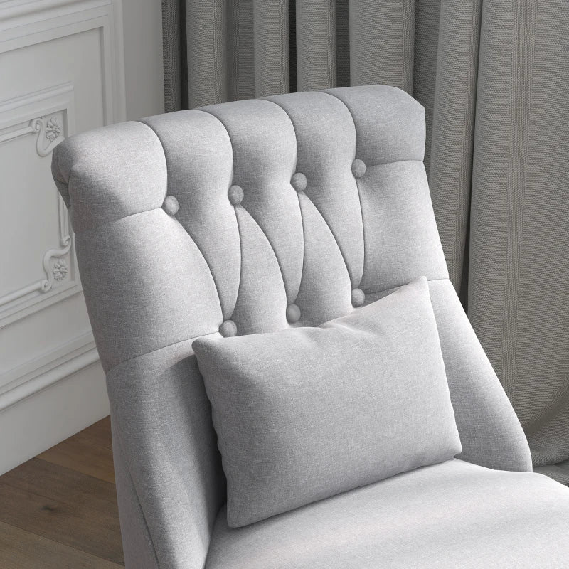 Stylish Grey Fabric Tub Chair with Pillow, Upholstered Single Sofa for Living Room and Bedroom, Set of 2
