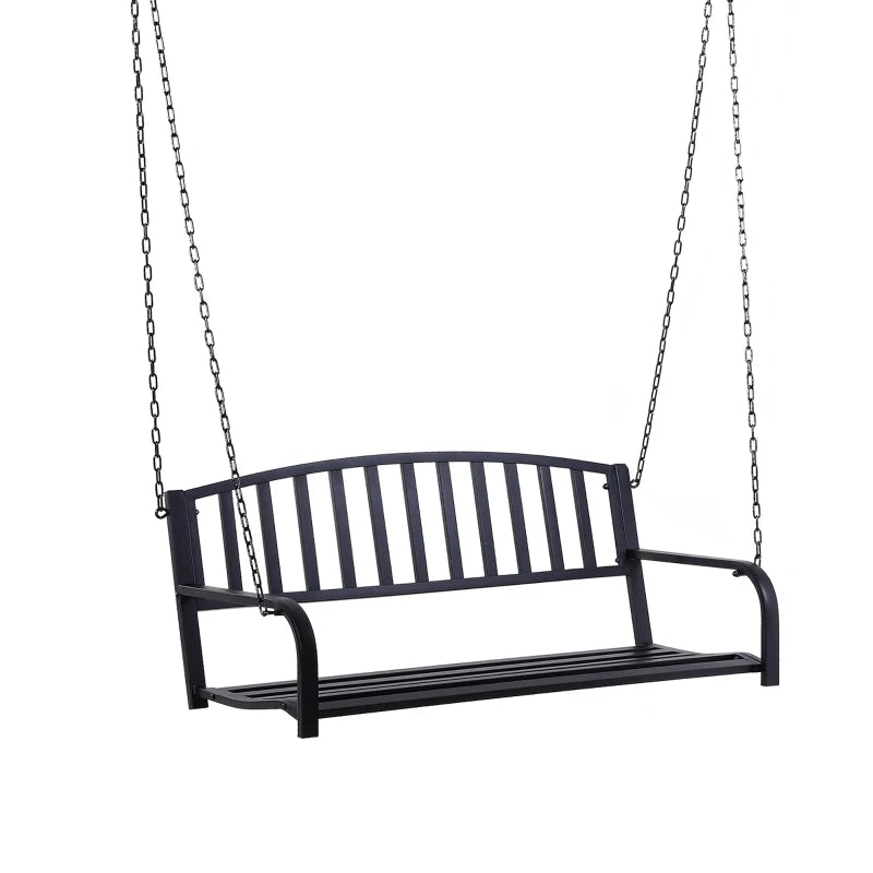 Black Metal 2 Seater Swing Bench