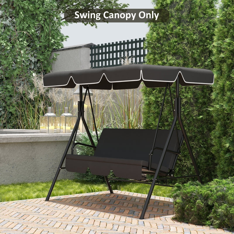 Black Garden Swing Canopy Replacement Cover, UV50+ Sun Shade (Canopy Only)