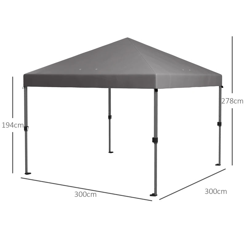 Grey 3x3m Pop-Up Gazebo Kit