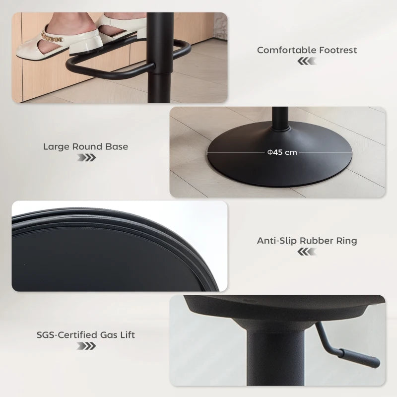 Set of 2 Dark Grey Relaxed Tub Bar Stools - Modern Design for Kitchen & Home Bar Seating