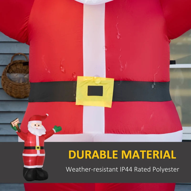 8ft Inflatable Christmas Santa Claus with LED Light Sign - Blow-Up Outdoor Yard Display for Lawn & Garden Holiday Decor