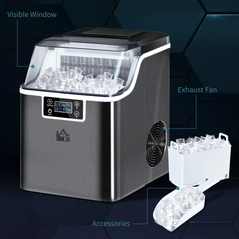 3.2L Compact Ice Maker with LCD Display and Accessories in Black
