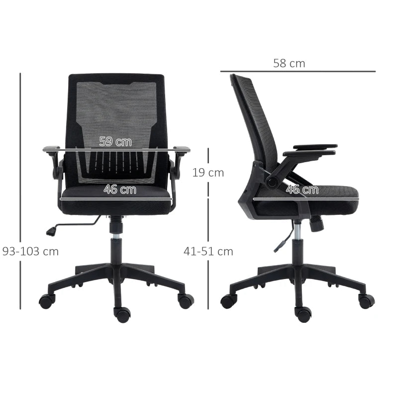 Vinsetto Ergonomic Office Chair with Lumbar Support - Stylish Black Design for Comfort and Productivity