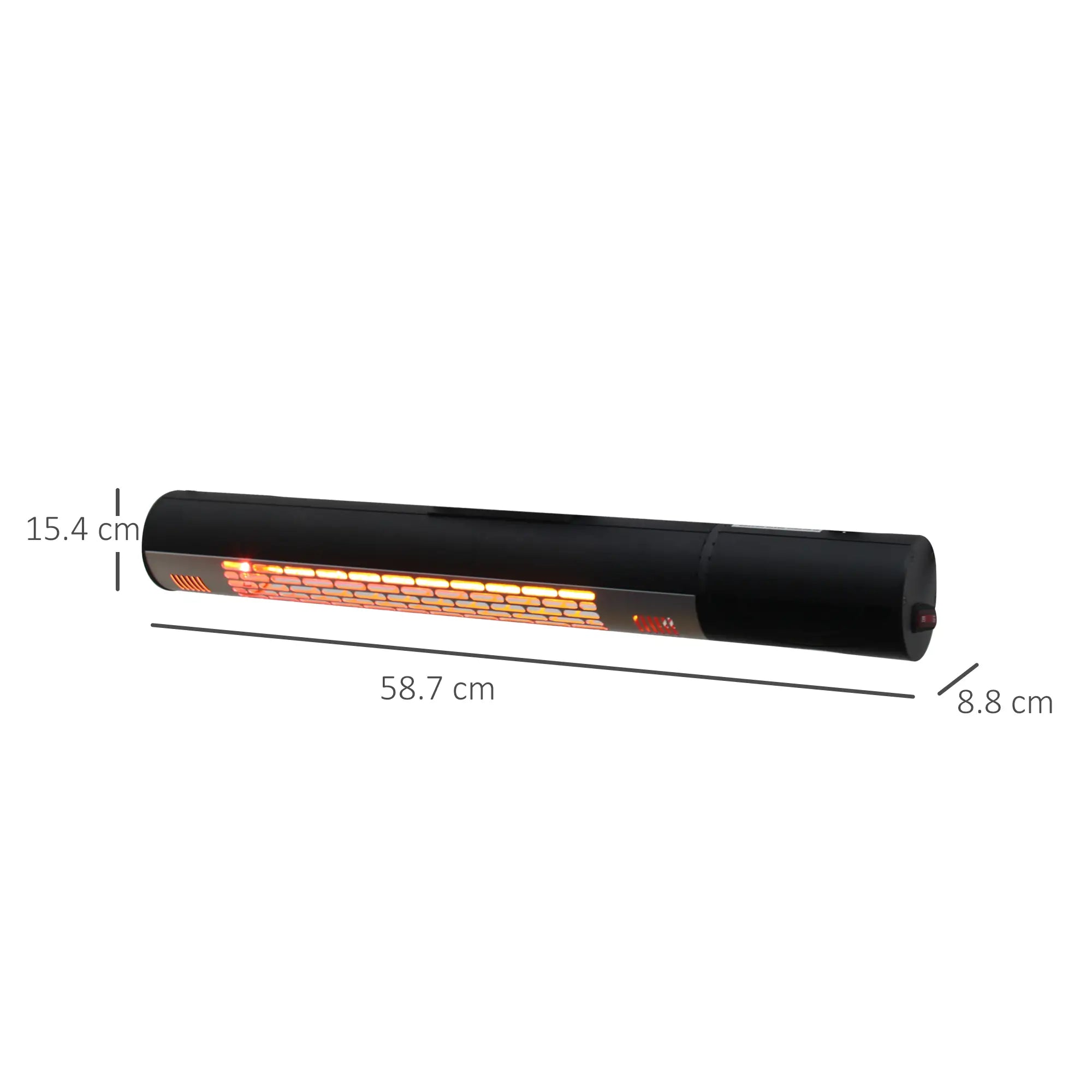 Wall Mounted Patio Heater - 1500W Electric Infrared Halogen Heater with Remote Control, Black