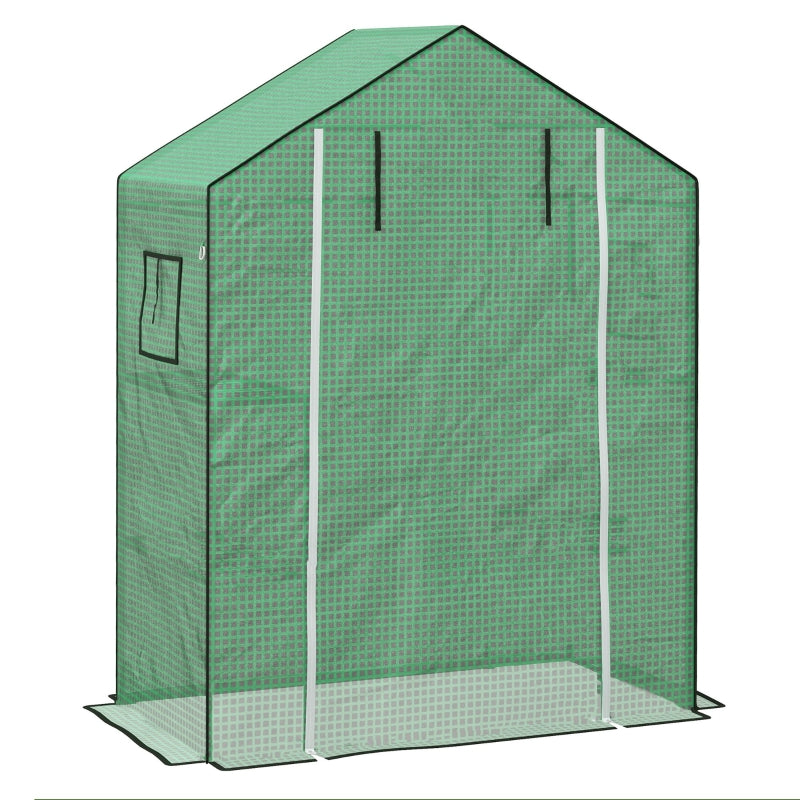 Greenhouse Cover Replacement with Roll-up Door and Windows, 140 x 73 x 190cm, Green