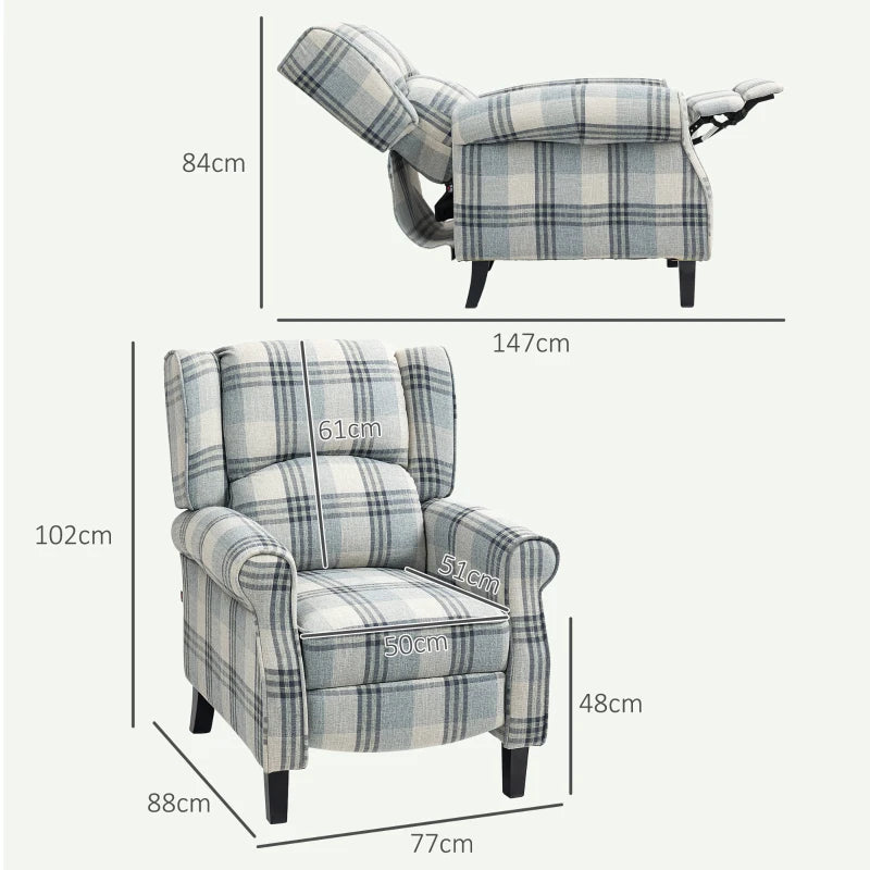 Grey 160° Reclining Armchair with Footrest for Ultimate Comfort and Relaxation