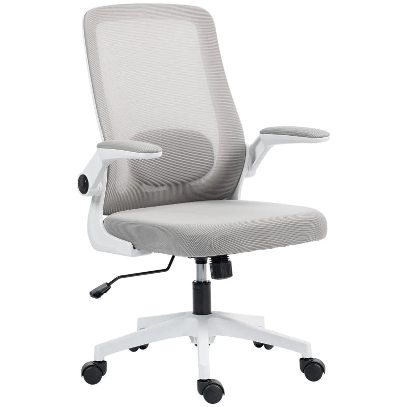 Ergonomic Mesh Back Adjustable Office Chair in Grey - Comfortable, Breathable Design for Home & Office Use