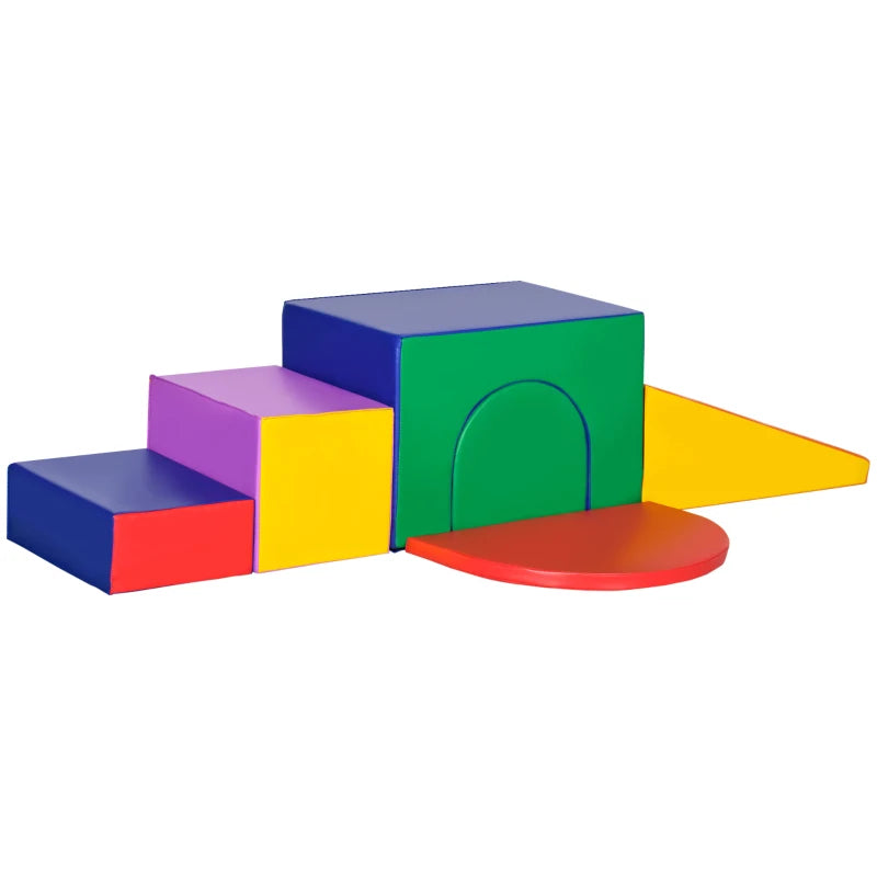 Multicoloured Seven-Piece Soft Playset for Toddlers Perfect for Indoor Play and Learning