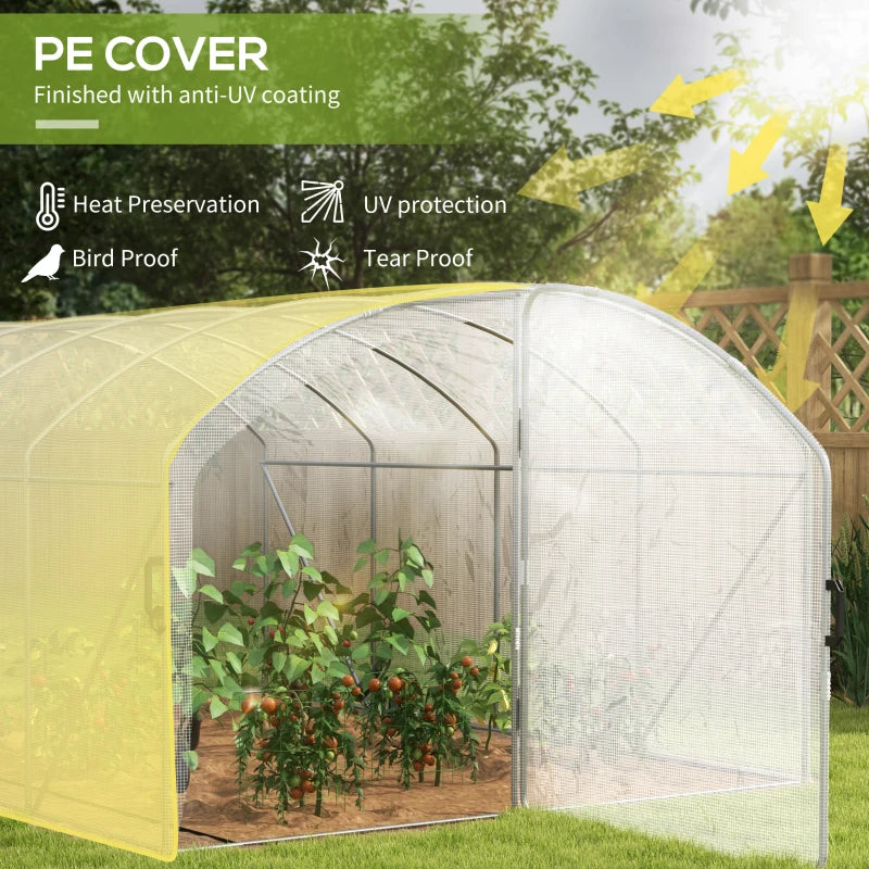 Greenhouse Walk-in Grow House with UV-Resistant Cover, White, 4x3x2m