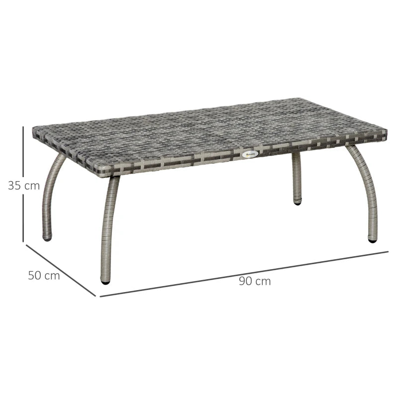 Grey Rattan Garden Coffee Table