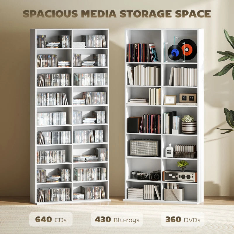 Stylish 640 CD Storage Tower in White - Organize Your Media Collection with Space-Saving Design and Modern Aesthetics