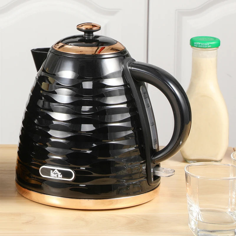 3kW Rapid Boil Black Honeycomb Kettle - Stylish Electric Tea Maker for Fast Boiling Water