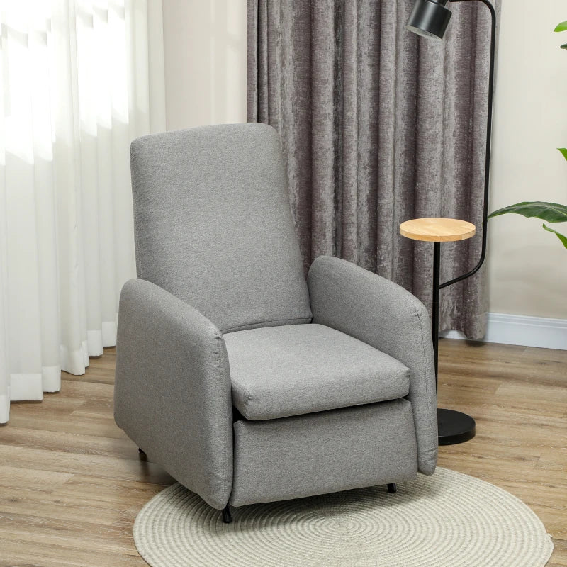 High Back Recliner Armchair with Adjustable Leg Rest and Pocket Spring Seat for Living Room and Bedroom, Grey