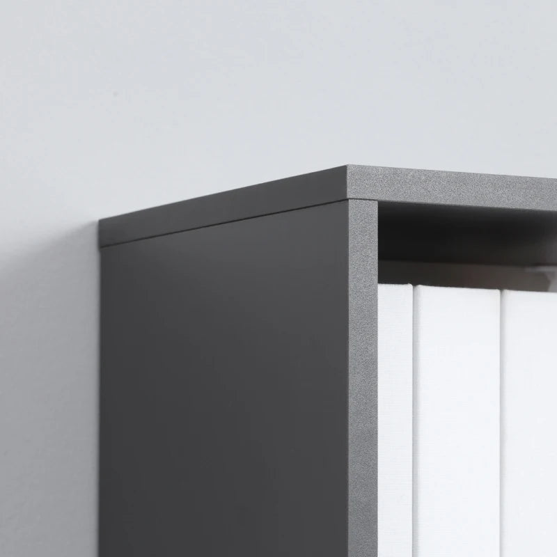 Modern 5-Tier Bookshelf - Freestanding Bookcase for Living Room, Home Office & Study - Stylish Brown & Dark Grey Storage
