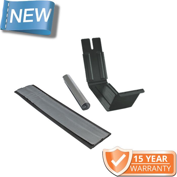 120x75mm Box Profile Anthracite Grey Galvanised Steel Gutter Union